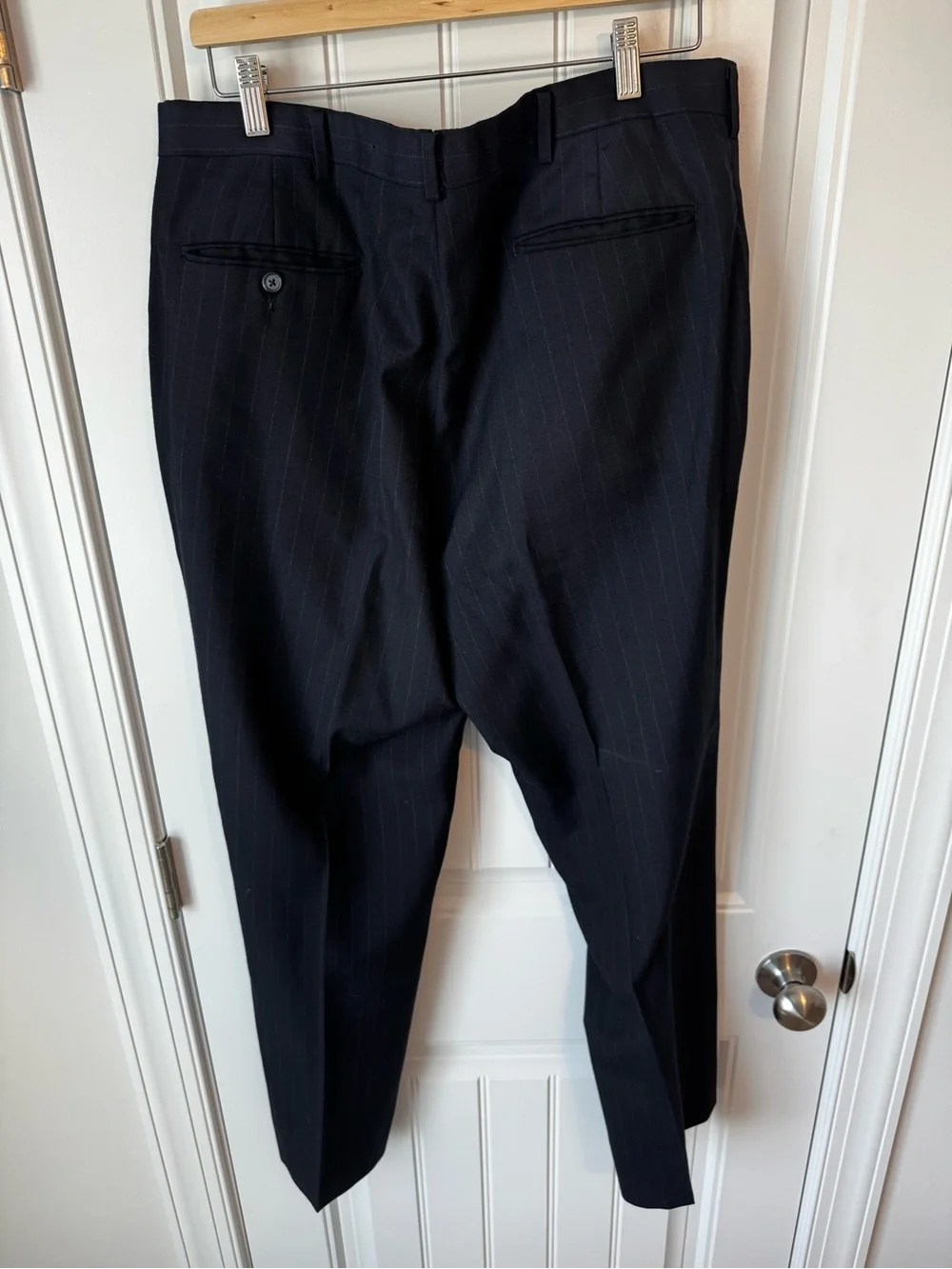 Vintage Men's Pinstripe Suit Jacket & Pants - Navy
